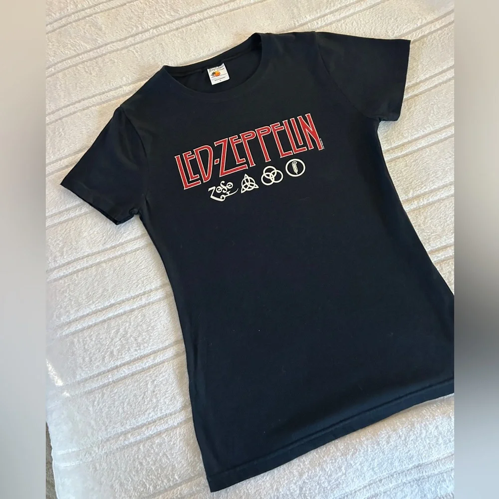 Bay Island Black Led Zeppelin Short Sleeve Tee Sz L - Picture 6 of 11